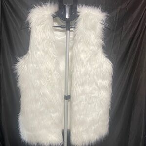 White Faux Fur Vest very cute
Time and tru